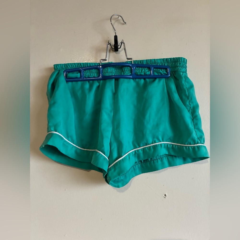 Forever 21 Satin Boxers Green White Detail
